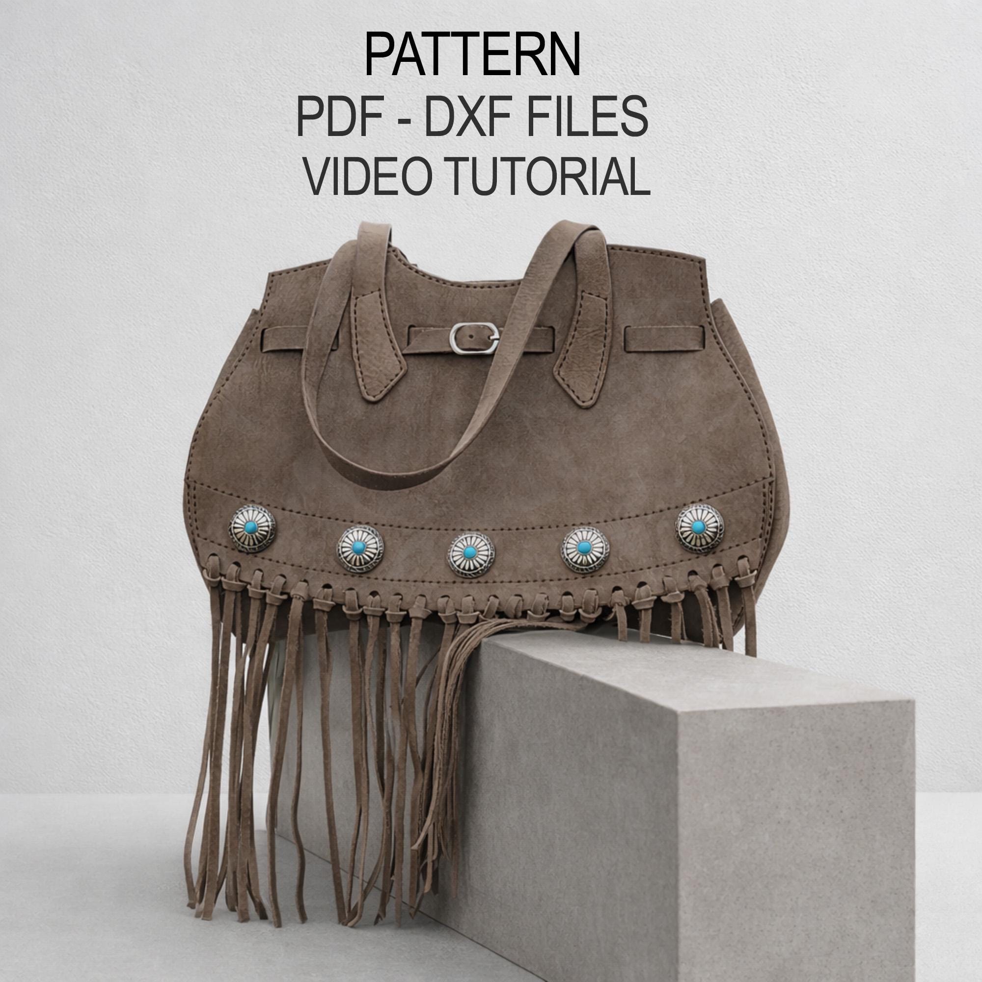 Leather Tote Bag Pattern PDF & DXF, Boho Shoulder Bag Template - Etsy