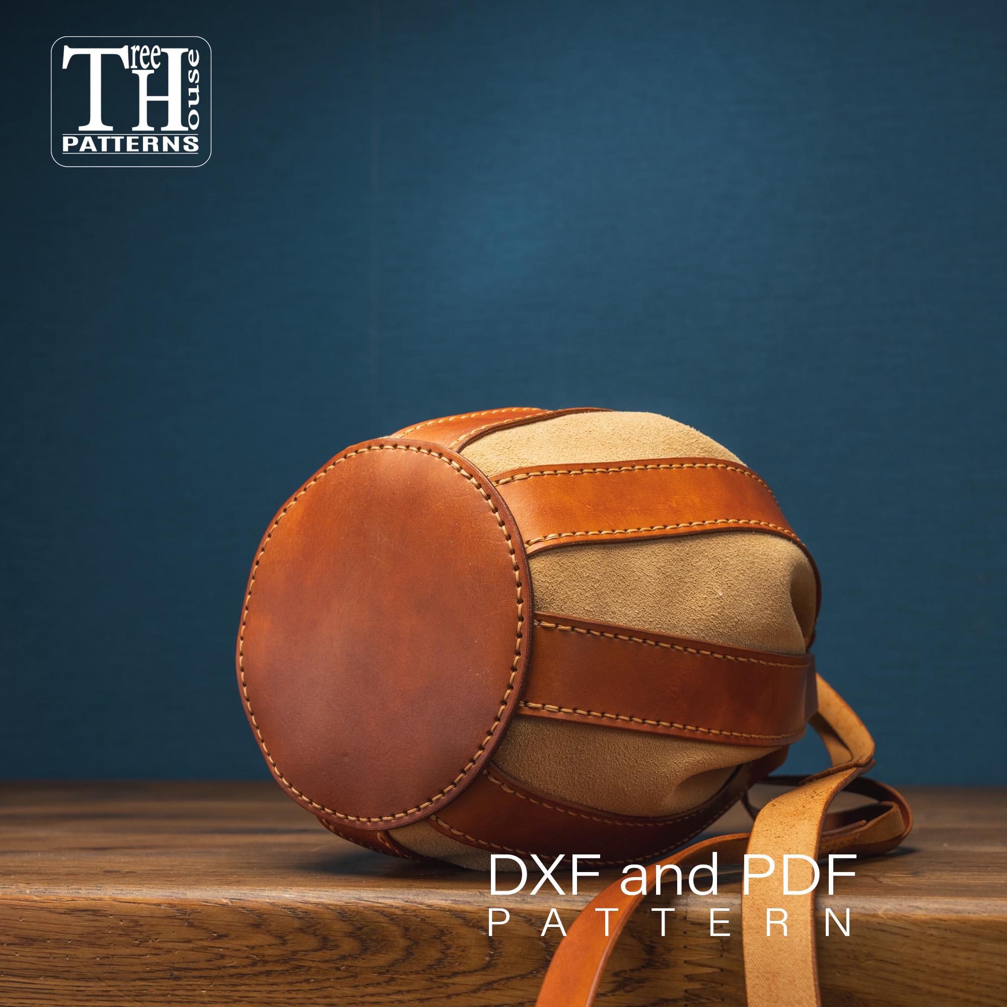 Leather Crossbody Bag Pattern - Bucket – Drawstring Shoulder Template ...