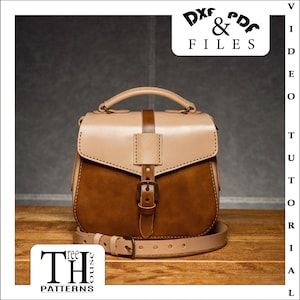 Leder Schnittmuster DXF und PDF für kleine Handtasche, Umhängetasche - Laserschnittmuster für Damen Crossbody-Tasche