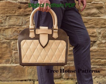 Office Handbag Leather Pattern PDF – Women Purse DIY Template