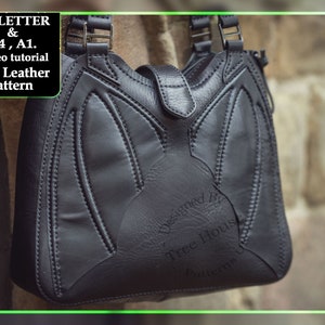 Bat tote bag - shoulder bag leather pattern PDF