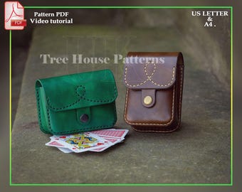 Double deck playing card case leather pattern PDF
