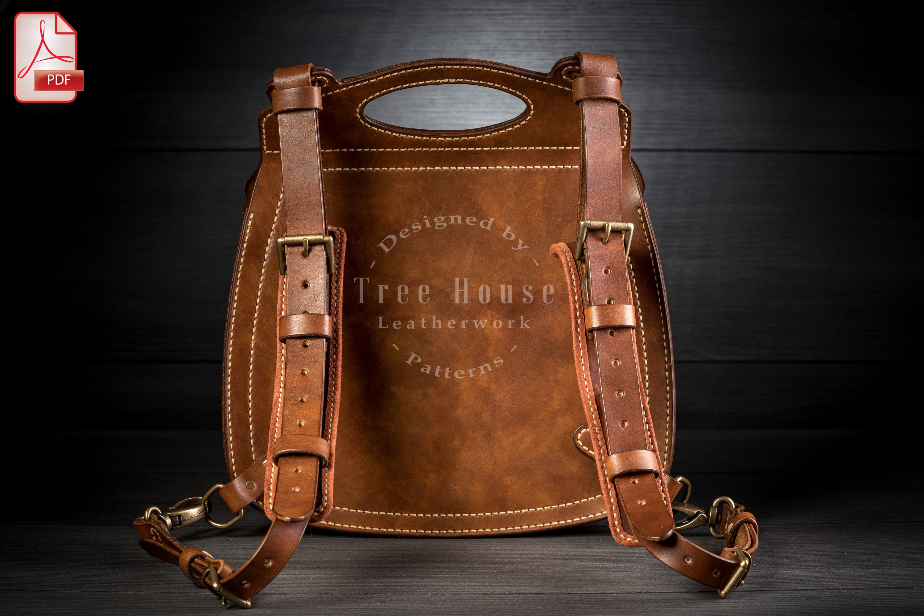 Leather PDF Pattern for Backpack Digital Pattern for Etsy Canada