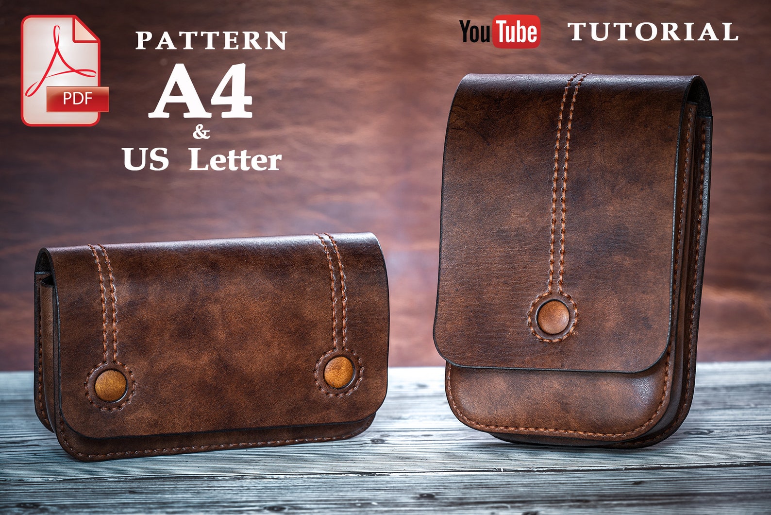 Leather Belt Bag PDF Pattern PDF Download Leather DIY Etsy