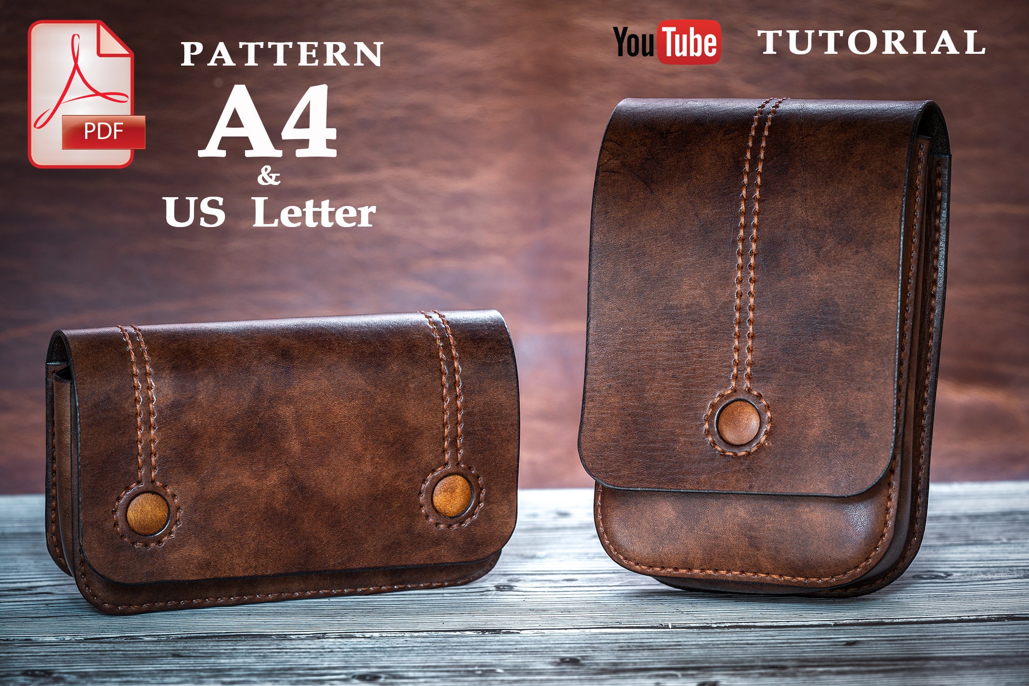 Leather Belt Bag PDF Pattern PDF Download Leather DIY Etsy UK