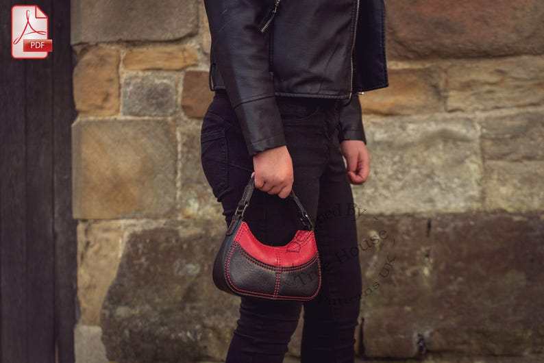 Patroon leren handtas pdf, patroon hobo-schoudertas, patroon halve maan, patroon leren tas afbeelding 6