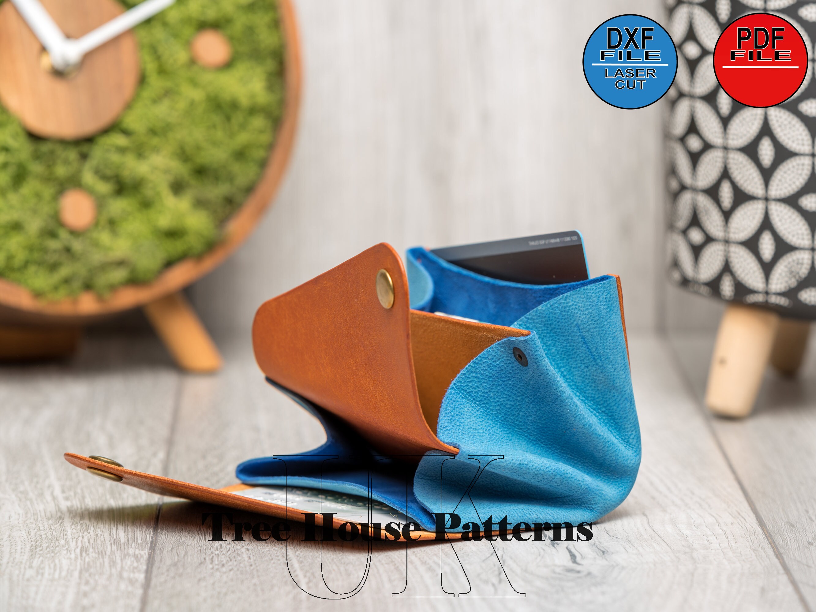 Minimalist Wallet Pattern PDF & DXF, Leather Card Holder Coin Purse ...