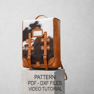 Patrón de mochila de cuero en PDF, plantilla de mochila militar vintage en DXF