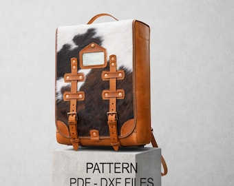 Leather Backpack Pattern PDF, Vintage Military Rucksack Template DXF