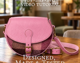 Leather Saddle Bag Pattern PDF ,DXF and SVG  – Crossbody Bag Template, 5 Flap Designs