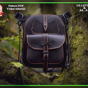 Bikertasche Leder Schnittmuster PDF - Biker Hüfttasche digital Vorlage