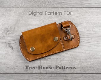 Belt wallet with key holder leather pattern PDF