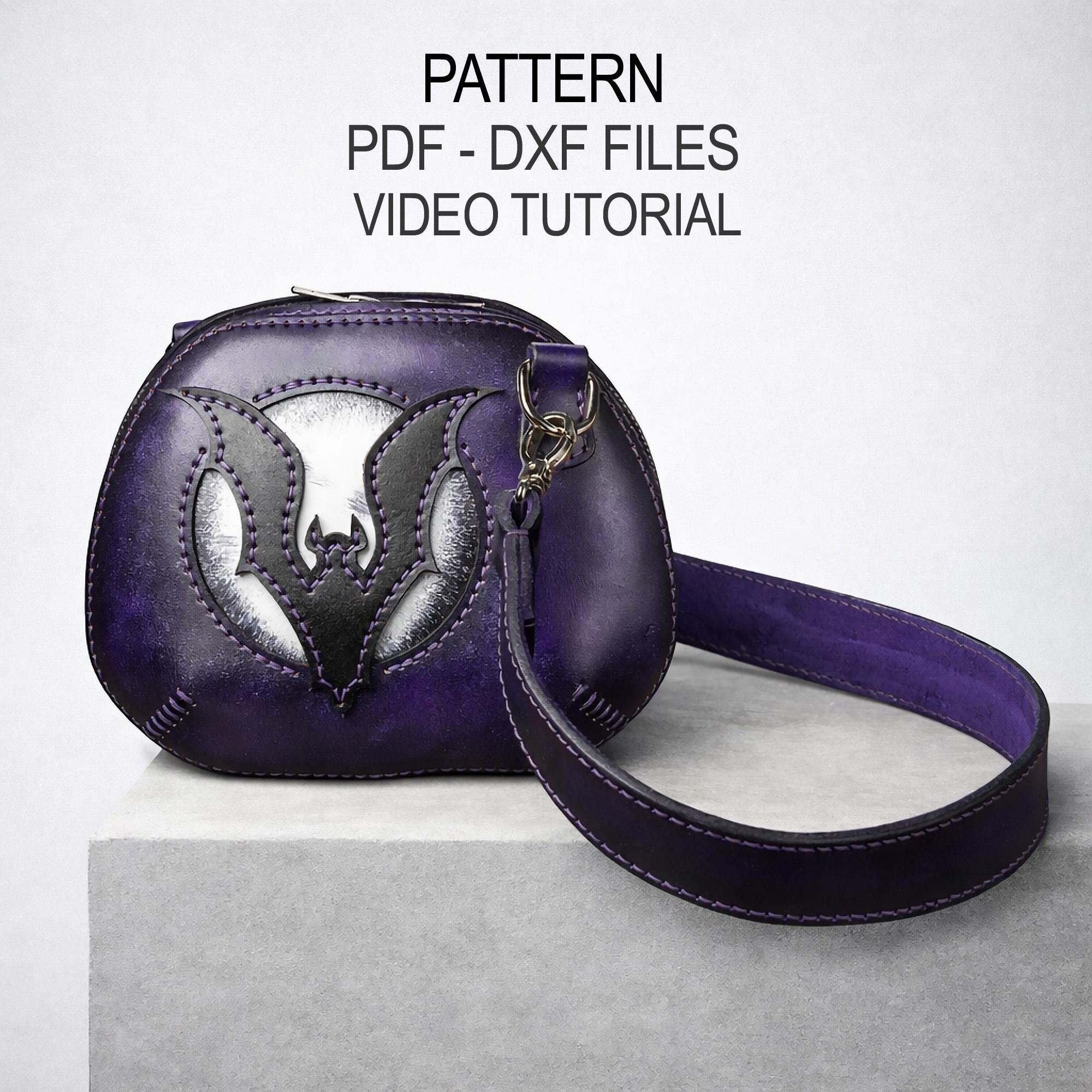 Leather Bag Pattern PDF & DXF - Bat , Pumpkin Purse Template, Gothic ...