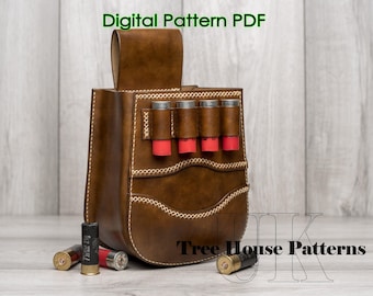 Cartridge pouch Shotgun holder leather pattern PDF