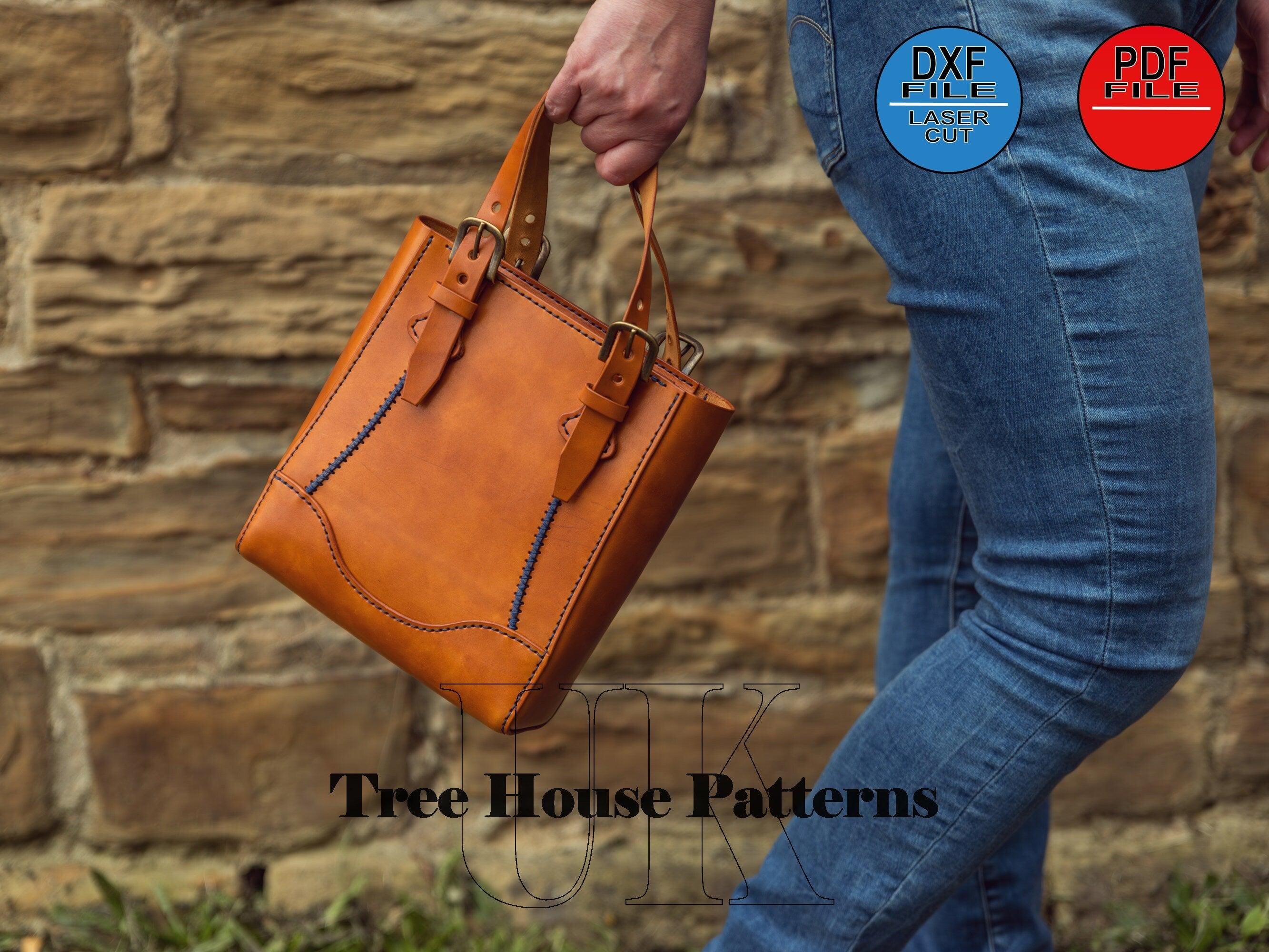 Leather Tote Bag Pattern: Two Sizes, Laser Cut DXF & PDF - Etsy