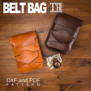 Leder Gürteltasche Schnittmuster PDF, DXF Laser geschnitten