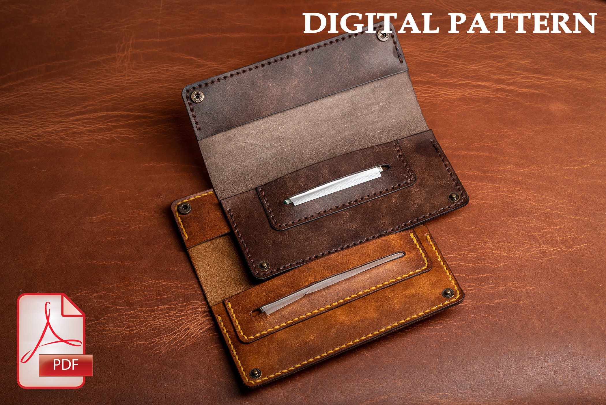 Leather Tobacco pouch SVG PDF Pattern, Laser Cut Files