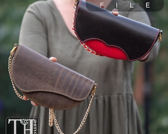 Leather Evening Purse Pattern: Small Shoulder Bag Template (PDF & DXF)