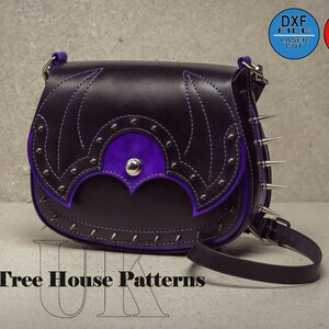 Shoulder Bag Pattern PDF, Leather Bag Template DXF, SVG , Goth Style - Etsy