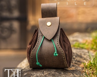 Medieval Belt Bag Leather Pattern: Beginner-Friendly PDF & DXF Template