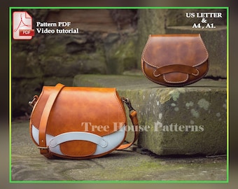 Saddle Bag PDF Pattern, Crossbody & Belt Bag Template (A4, US Letter, A1)