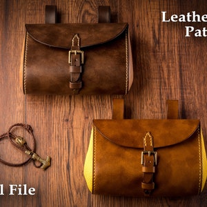 Leder Schnittmuster PDF für Mittelalter Gürteltasche