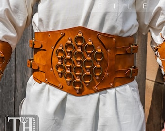 Medieval Viking Battle Belt Leather Pattern PDF - DXF Template