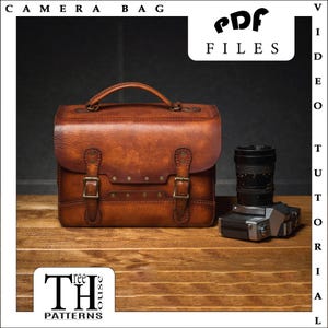 Modèle PDF de sacoche pour appareil photo DLSR en cuir, modèle de sac photo pour appareil photo