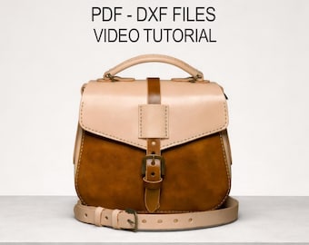 Molde para bolsa transversal em PDF, molde para bolsa de ombro em couro em DXF