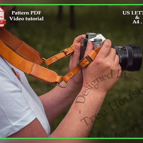 DSLR/SLR camera strap leather pattern PDF