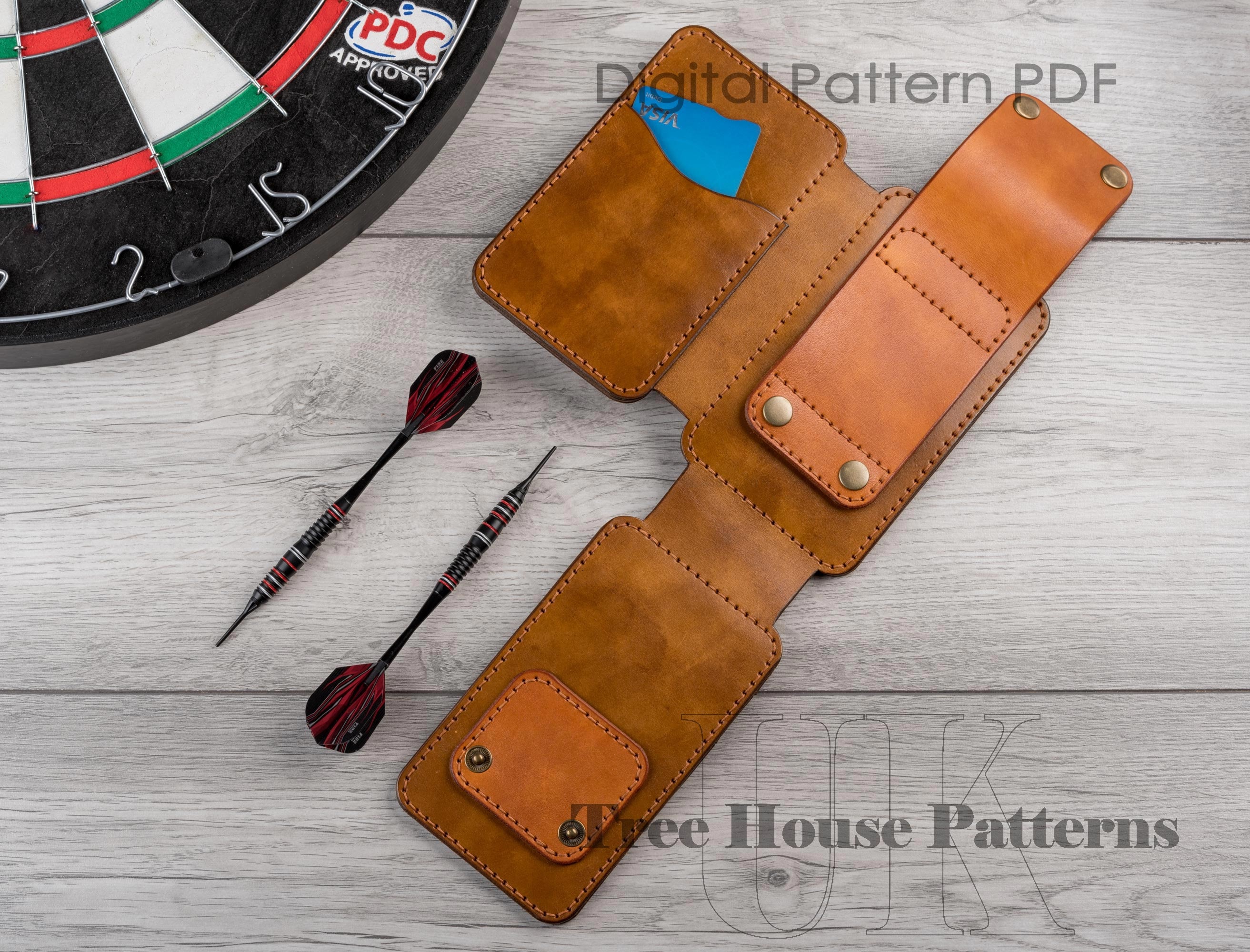 Dart Case Leather Pattern PDF Waist Dart Case Wallet Digital