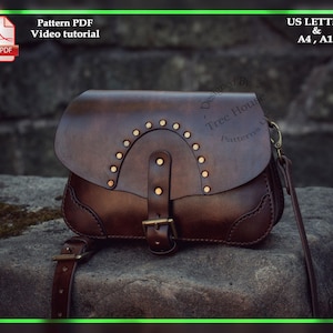 Steampunk Crossbody bag Leder Schnittmuster PDF, Schultertasche Schnittmuster