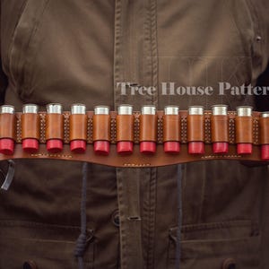 Cartridge holder 12 & 20 gauge leather pattern PDF - bandolier digital template image 4