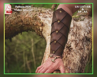 Medieval arm guard leather pattern PDF, archery guard pattern