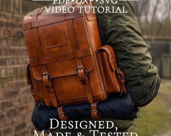 Military Backpack Leather Pattern: Rucksack PDF, DXF
