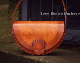 Saddle bag leather pattern PDF - shoulder bag digital template