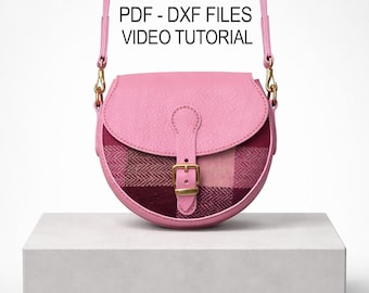 Leather Saddle Bag Pattern PDF & DXF – Crossbody Bag Template, 5 Flap Designs