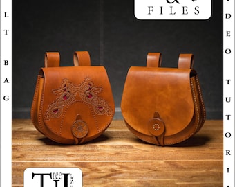 Leather Viking Belt Bag Pattern: Medieval Hip Bag PDF, DXF