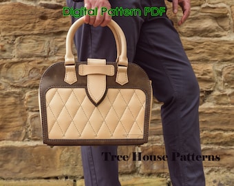 Office handbag leather pattern PDF - women purse digital template