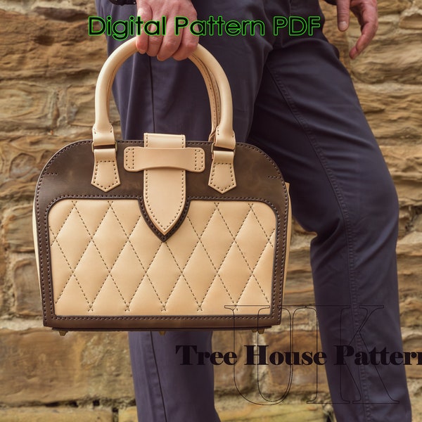 Office handbag leather pattern PDF - women purse digital template