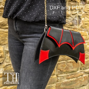 Leder Schnittmuster PDF und DXF für Gothic Stil Umhängetasche, digitale Vorlage für Gothic Clutch Tasche, Leder Schnittmuster für Abendtasche