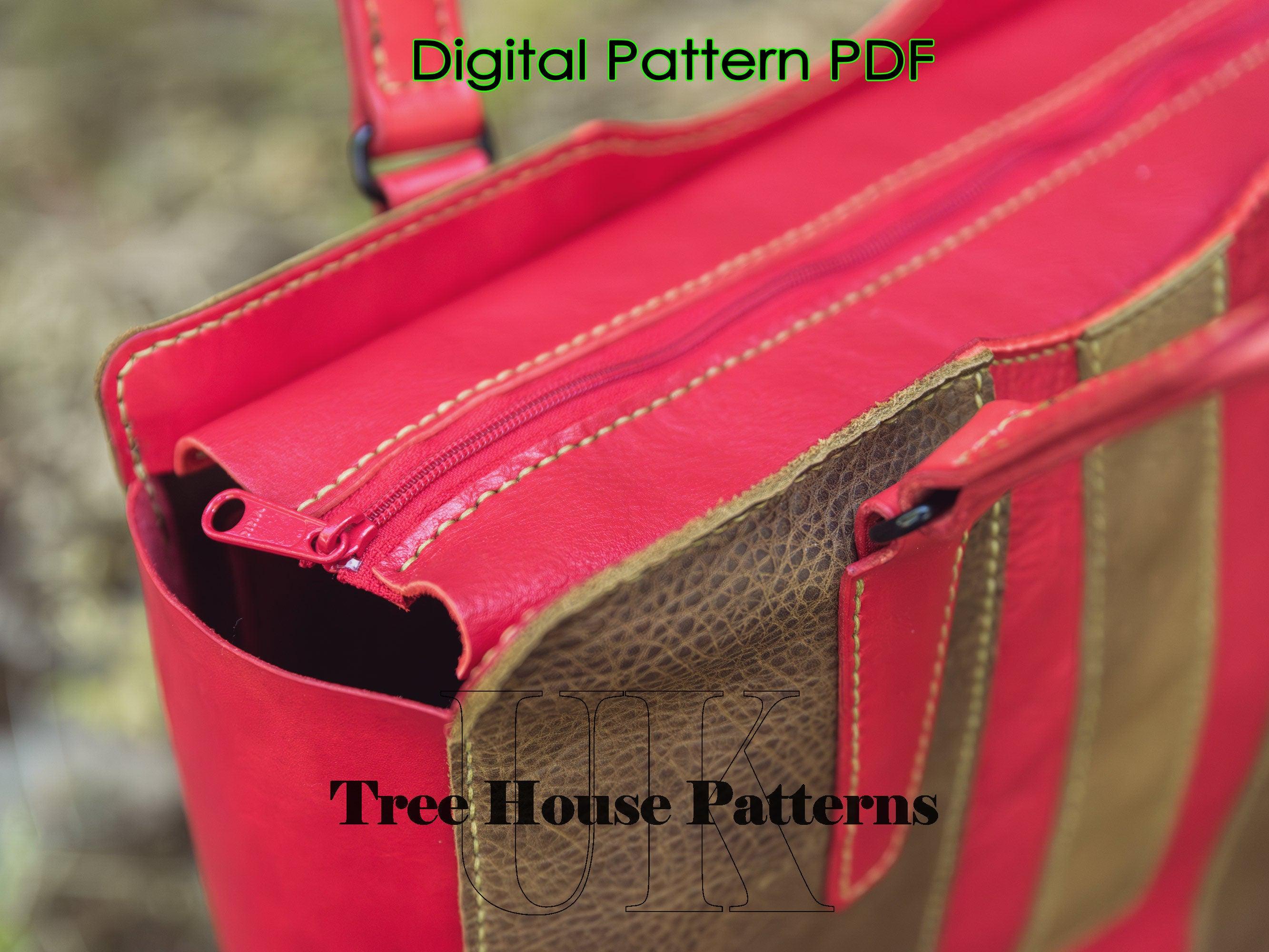 Large Tote Bag Leather Pattern PDF - Shopping Bag Digital Template - Etsy