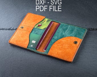 Passport Wallet Pattern, Leather Passport Holder Template, PDF DXF SVG, Beginner Leather Pattern
