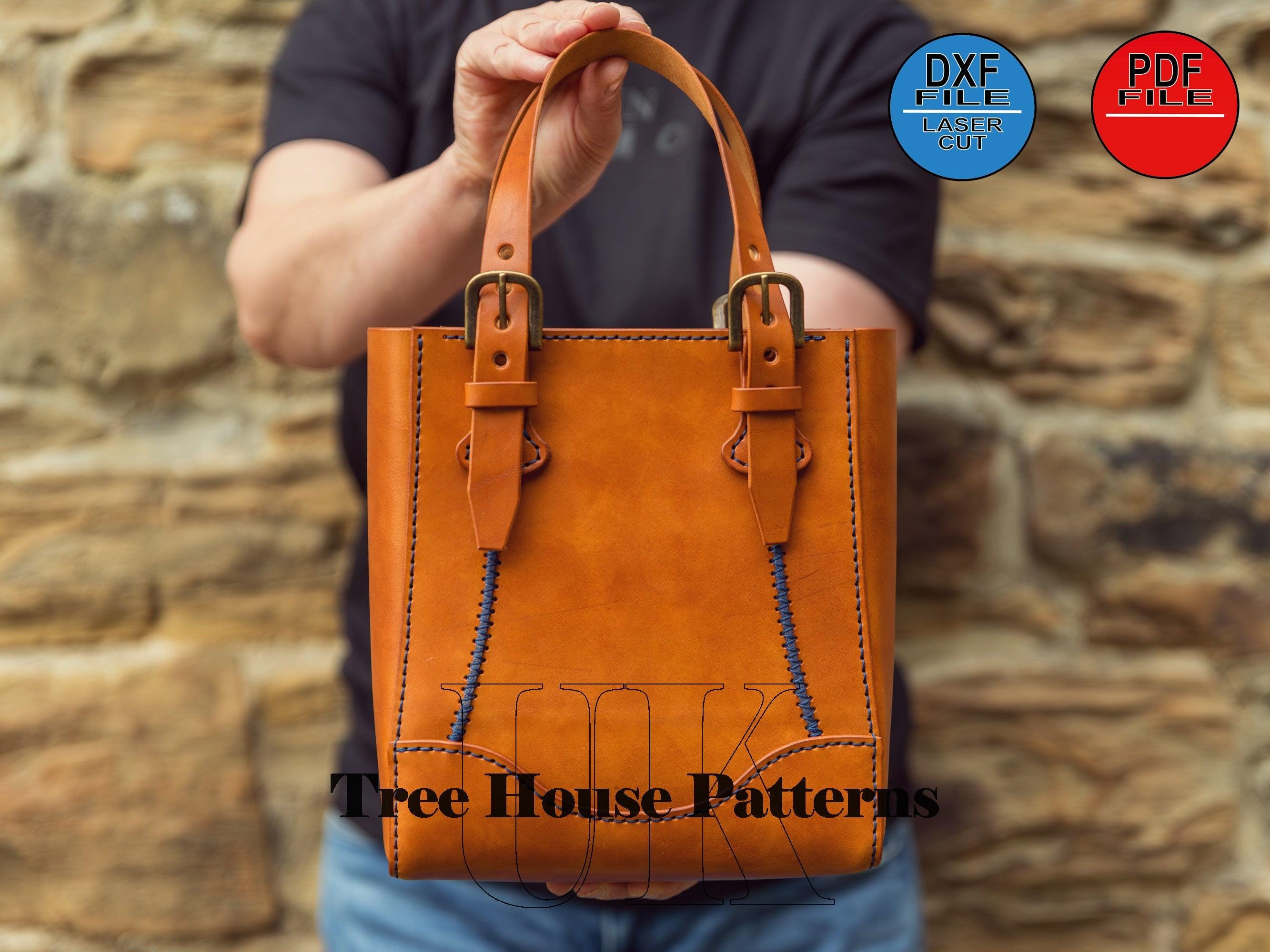 Leather Tote Bag Pattern: Two Sizes, Laser Cut DXF & PDF - Etsy