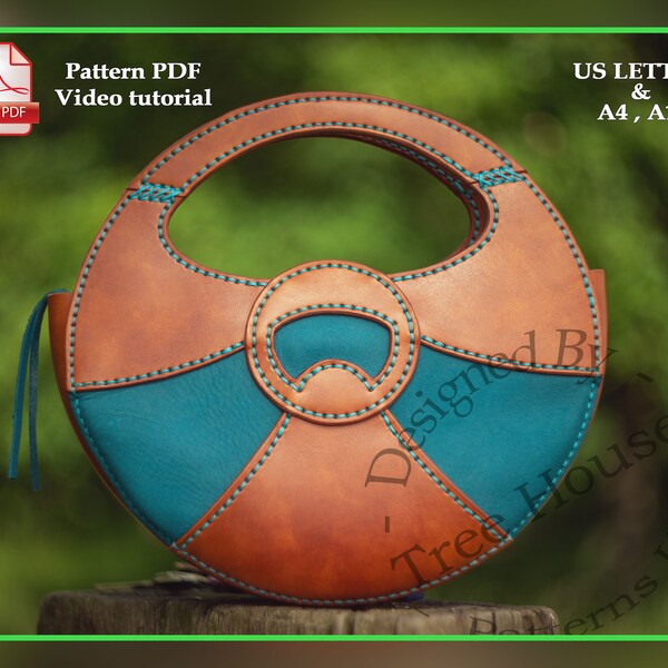 Round Leather Purse Etsy