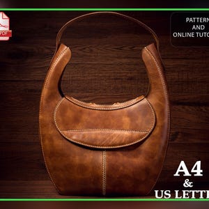 Hobo Schultertasche Leder Schnittmuster PDF - Tragetasche digitale Vorlage