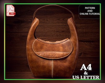 Leather Shoulder Bag Pattern PDF – Hobo Bag Template