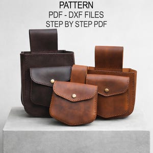 Patrón de bolsa de munición de cuero (PDF y DXF) – Plantilla de bolsa para cinturón de cartuchos de escopeta (Descarga digital)