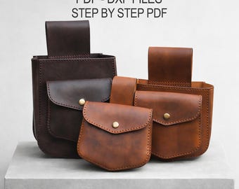 Leather Ammo Pouch Pattern PDF & DXF – Shotgun Cartridge Belt Pouch Template (Digital Download)