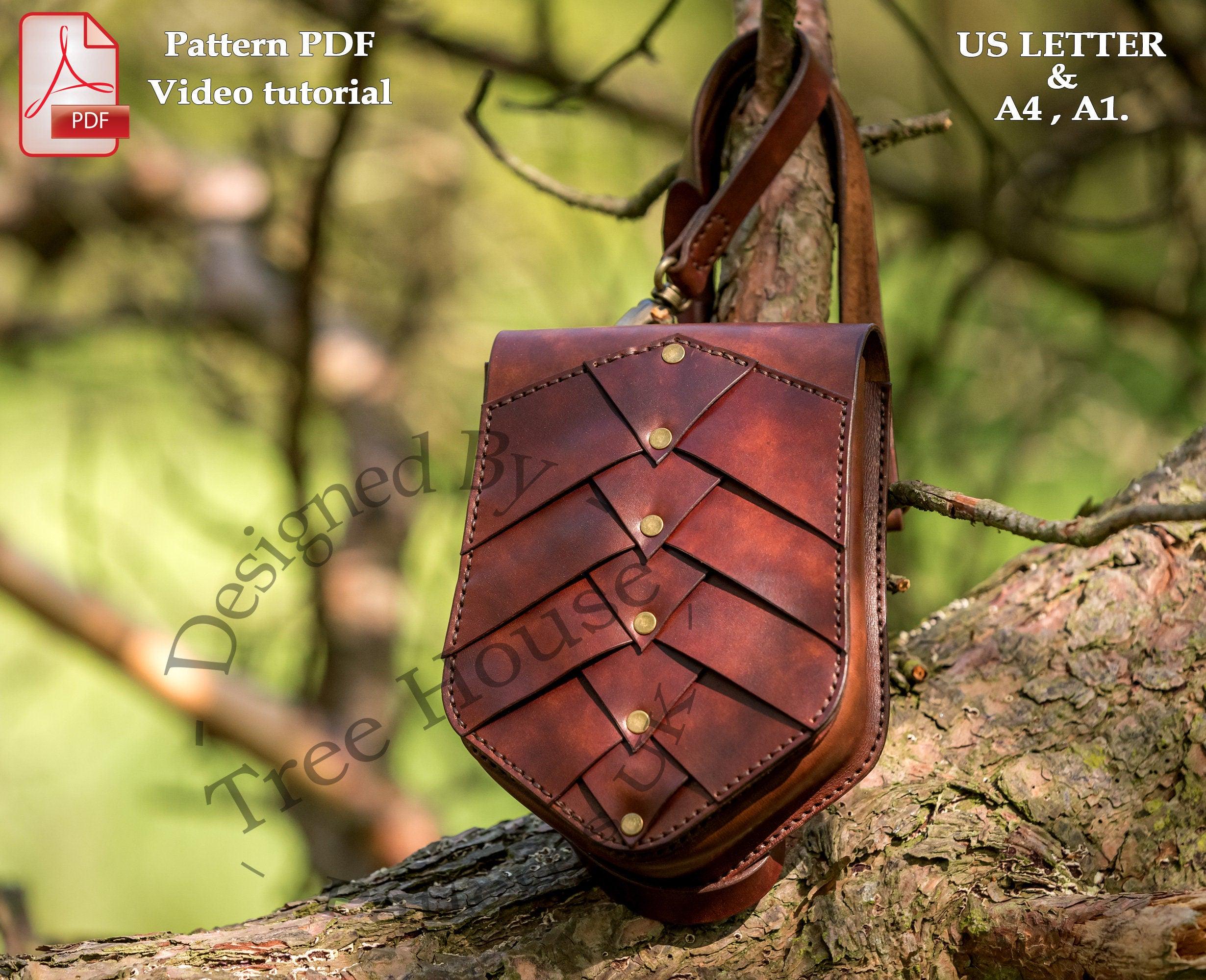 Patrón de bolso bandolera medieval de cuero (PDF)